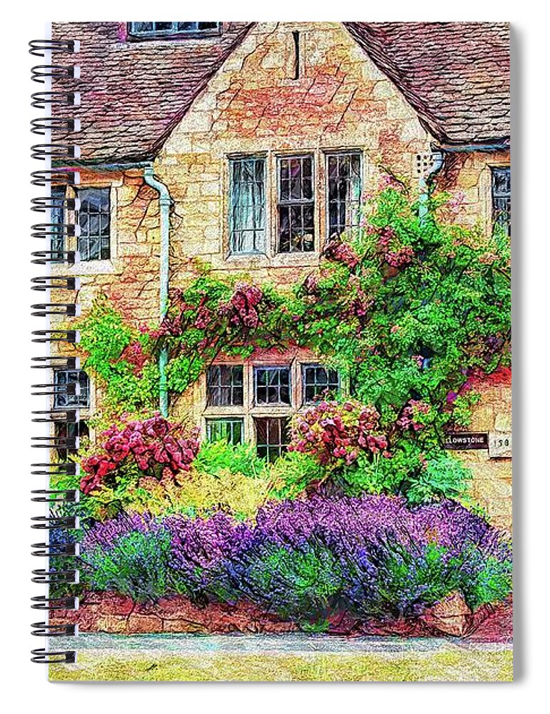 Broadway Spiral Notebook featuring the photograph A Broadway Cottage by Jack Torcello