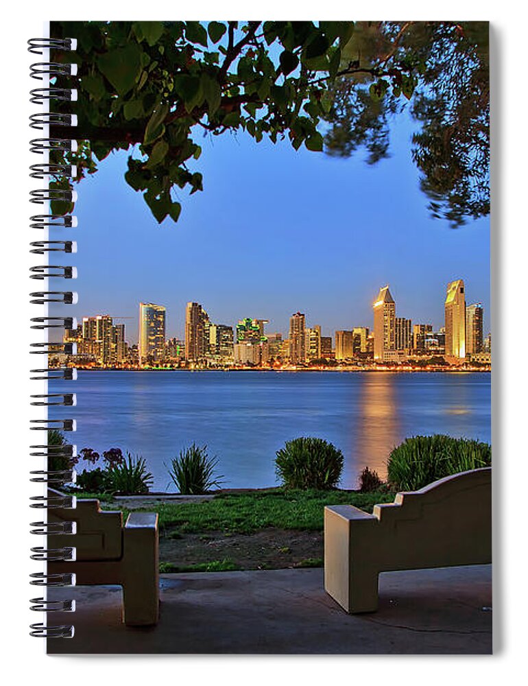 Downtown Spiral Notebook featuring the photograph A Classic View of the San Diego Skyline by Sam Antonio