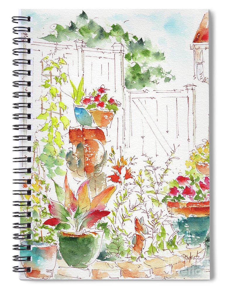 Impressionism Spiral Notebook featuring the painting A Corner of Jeans Garden by Pat Katz