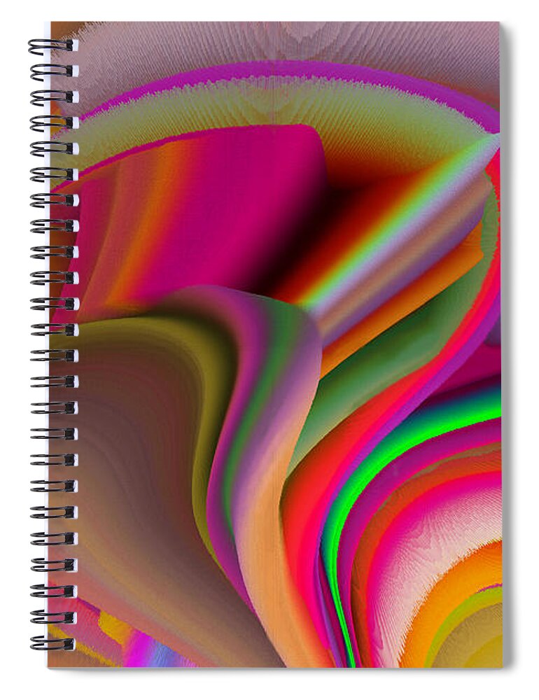 Gift Spiral Notebook featuring the mixed media A Flower In Rainbow Colors Or A Rainbow In The Shape Of A Flower 5 by Elena Gantchikova