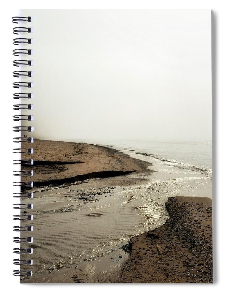 Beaches Spiral Notebook featuring the photograph A Foggy Day at Pier Cove Beach by Michelle Calkins