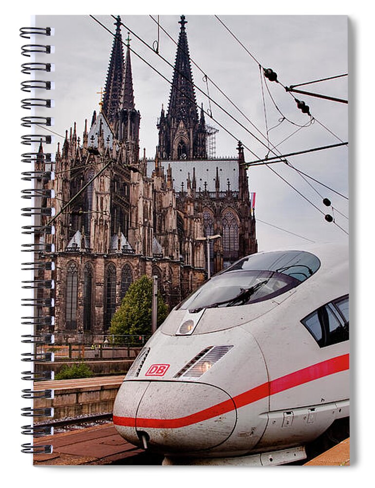 Gothic Style Spiral Notebook featuring the photograph A German Ice High Speed Train In by Julian Elliott Photography