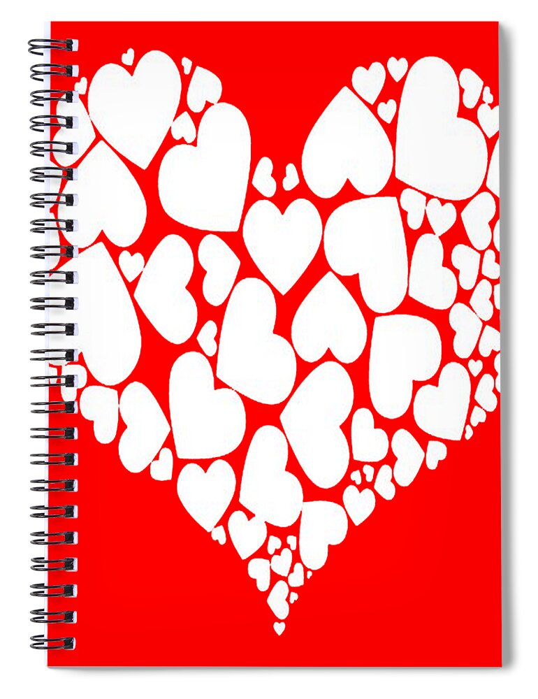Love Spiral Notebook featuring the digital art A Heart Full of Love Romantic Pattern by Taiche Acrylic Art