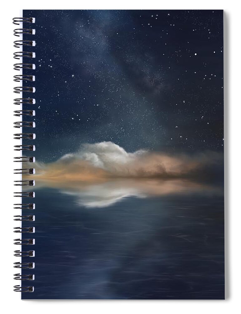 Midnight Sky Spiral Notebook featuring the painting A Midnight Sky by Mark Taylor