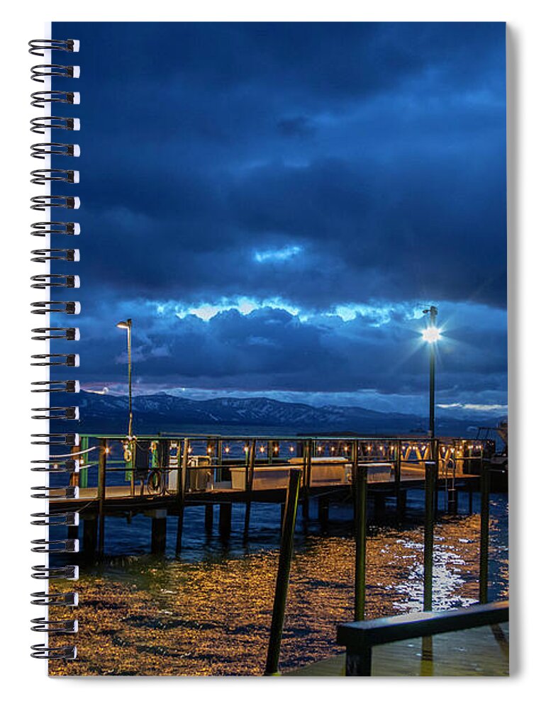 Lake Tahoe Night Spiral Notebook featuring the photograph A Night on Lake Tahoe by Rocco Silvestri
