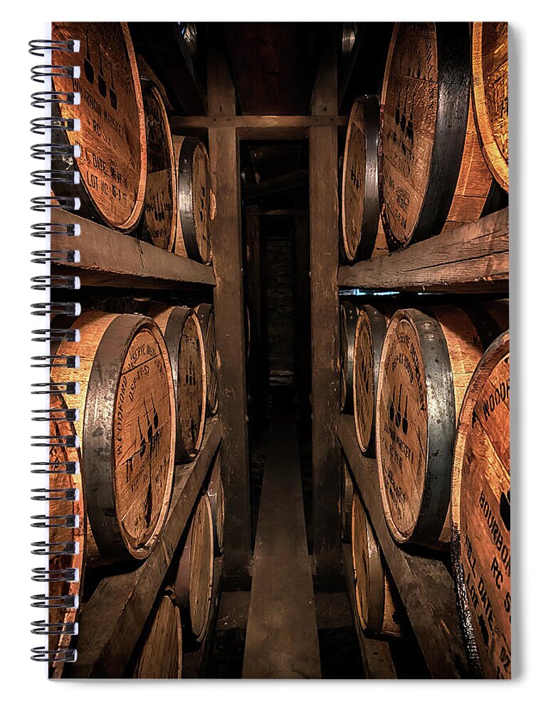 Woodford Reserve Spiral Notebook featuring the photograph A Peek Between the Ricks by Susan Rissi Tregoning