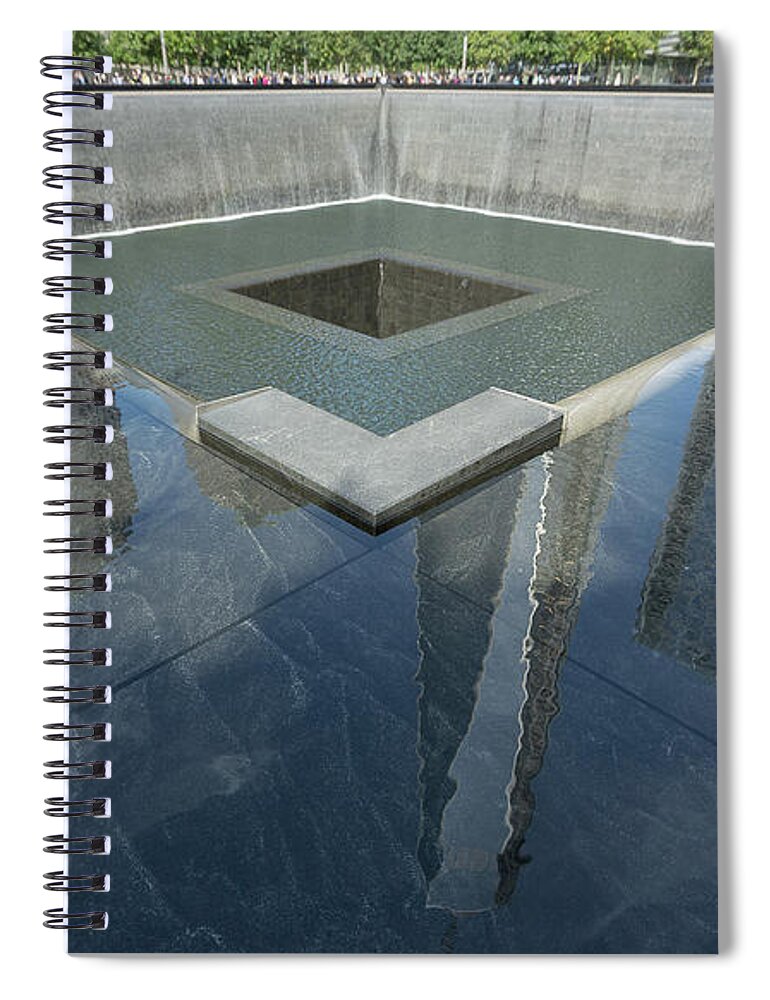 911 Memorial Spiral Notebook featuring the photograph A Place For Reflection by Mike Long