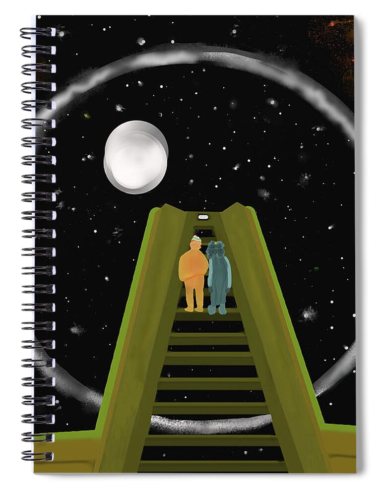 Design Spiral Notebook featuring the digital art A Place We Go by SC Heffner