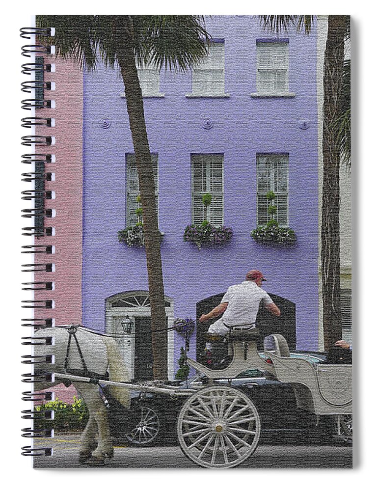 Charleston Spiral Notebook featuring the photograph A ride in Charleston by Silvia Marcoschamer