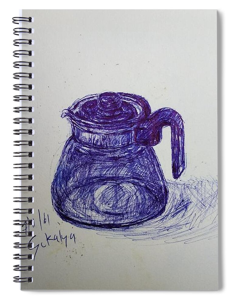 Jar Spiral Notebook featuring the drawing A sketching by Sukalya Chearanantana