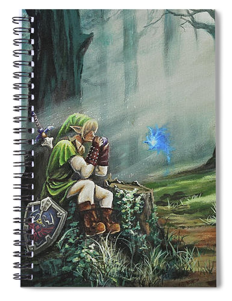 Landscape Spiral Notebook featuring the painting A Song for Navi by Joe Mandrick