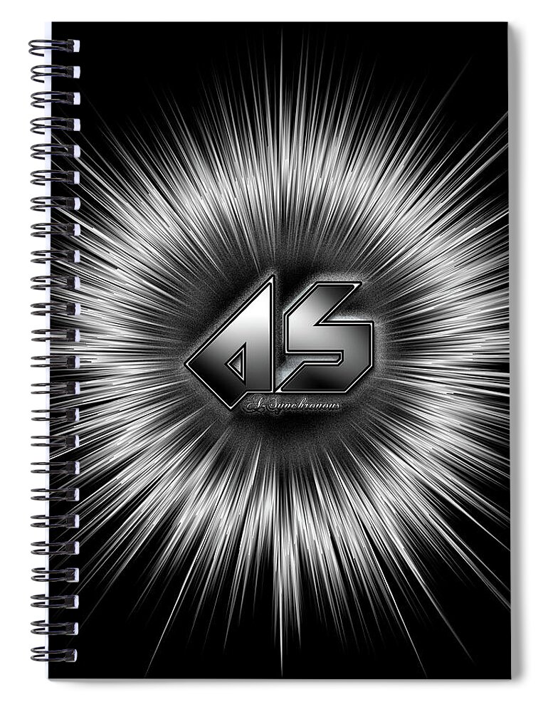 A-synchronous Spiral Notebook featuring the digital art A-Synchronous Star Flare by Rolando Burbon