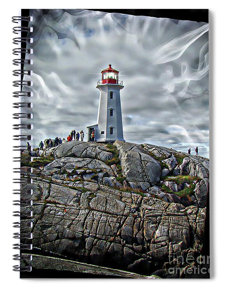 Peggys Spiral Notebook featuring the photograph A View At Peggy's Cove, NS, Canada V by Al Bourassa