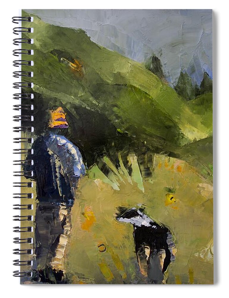 Oil Painting Spiral Notebook featuring the painting A walk in the woods by Suzy Norris