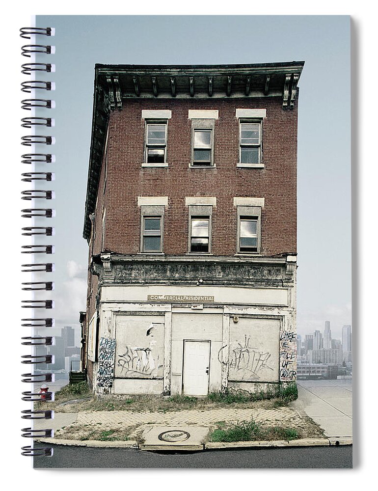 Damaged Spiral Notebook featuring the photograph Abandoned Building In Urban Environment by Ed Freeman