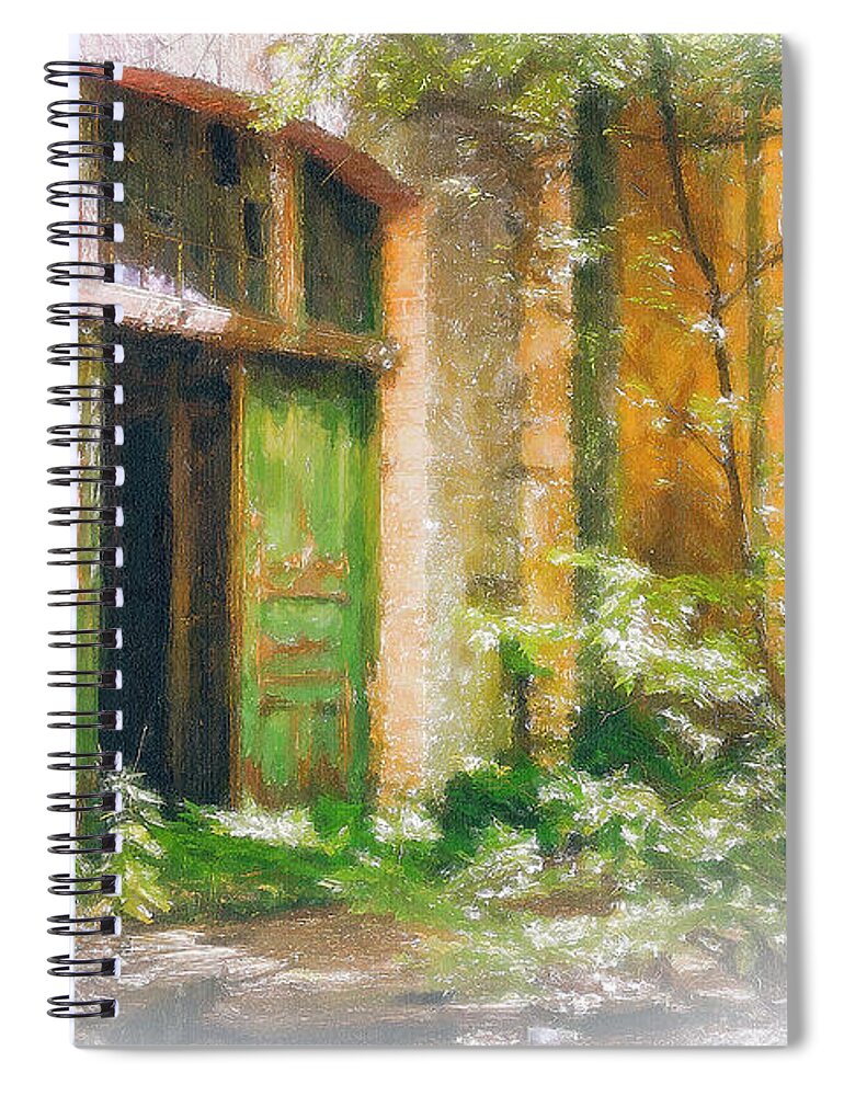 Abandoned Spiral Notebook featuring the pastel Abandoned House by Chris Armytage