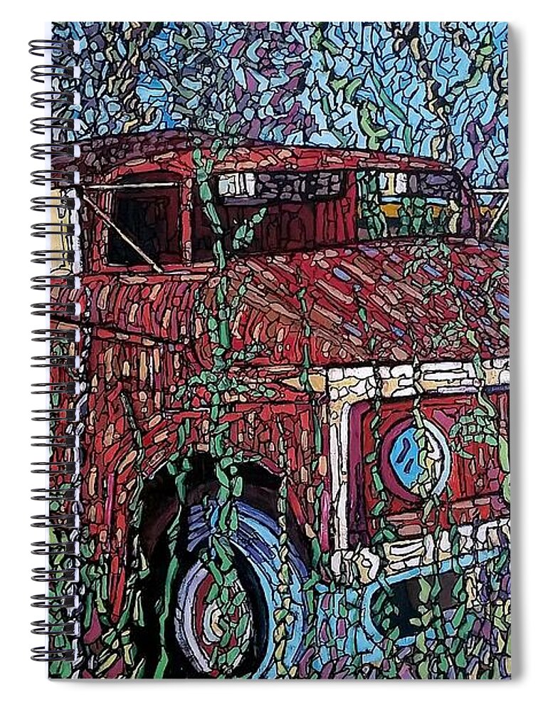 Sea Spiral Notebook featuring the painting Abandoned Oil Truck by Michael Graham