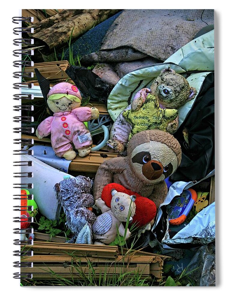 Abandoned Toys Spiral Notebook featuring the photograph Abandoned toys by Martin Smith