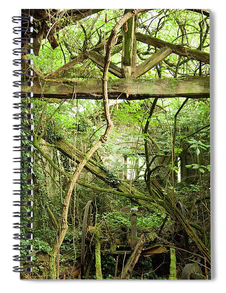 Horror Spiral Notebook featuring the photograph Abandonment by Digiclicks