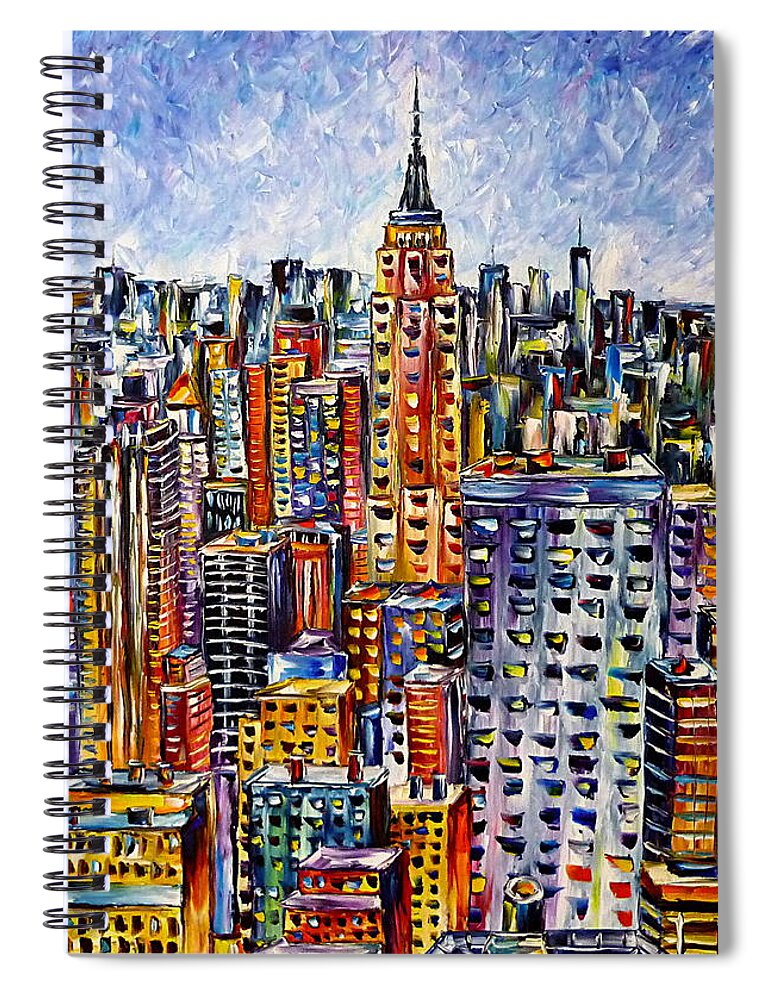I Love New York Spiral Notebook featuring the painting Above New York by Mirek Kuzniar