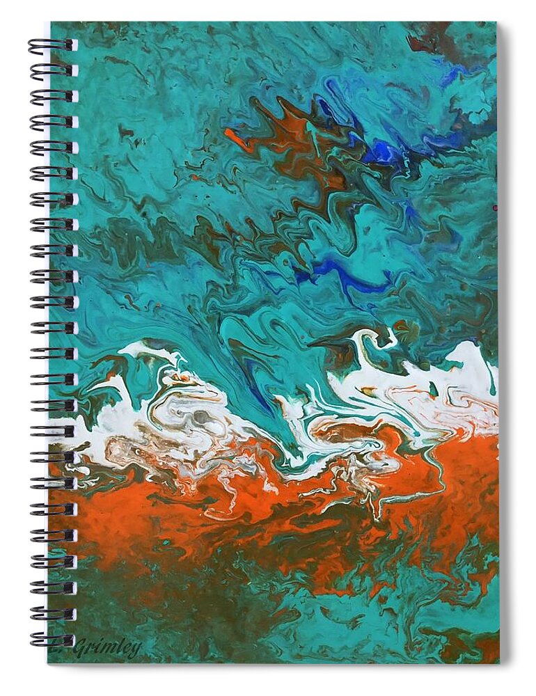 Abstract Spiral Notebook featuring the painting Abstract 21 by Lessandra Grimley