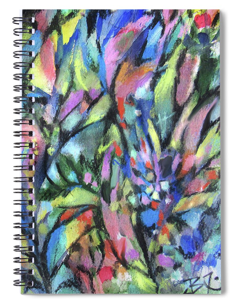 Abstract Garden Spiral Notebook featuring the painting Abstract 230 by Jean Batzell Fitzgerald