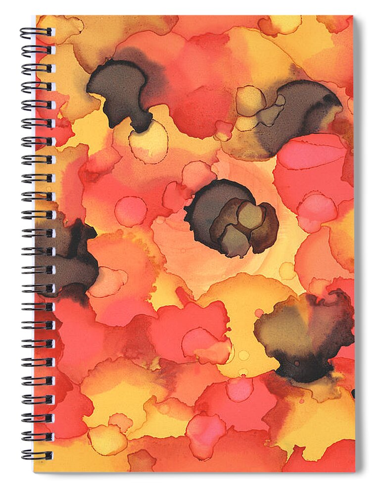 Abstract Spiral Notebook featuring the painting Abstract 42 by Lucie Dumas