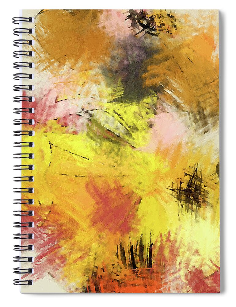 Abstract Spiral Notebook featuring the painting Abstract Blooms - DWP2029903 by Dean Wittle