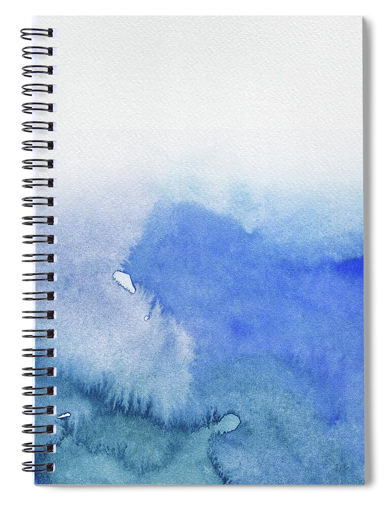 Landscape Spiral Notebook featuring the painting Abstract Blue Watercolor by Naxart Studio