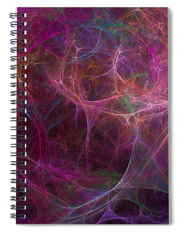 Silhouette Spiral Notebook featuring the digital art Abstract Colorful fireworks by Marina Usmanskaya