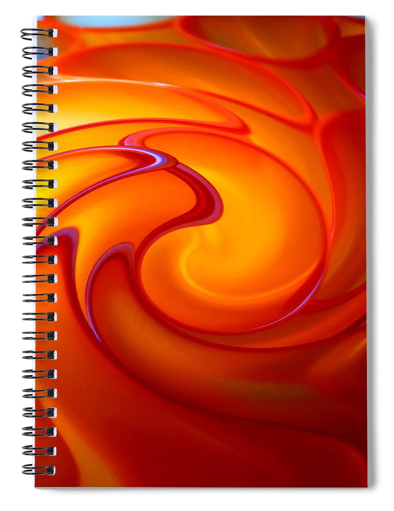 Orange Color Spiral Notebook featuring the photograph Abstract Cups,bright Orange Swirl On by Taken By Tugboat1952