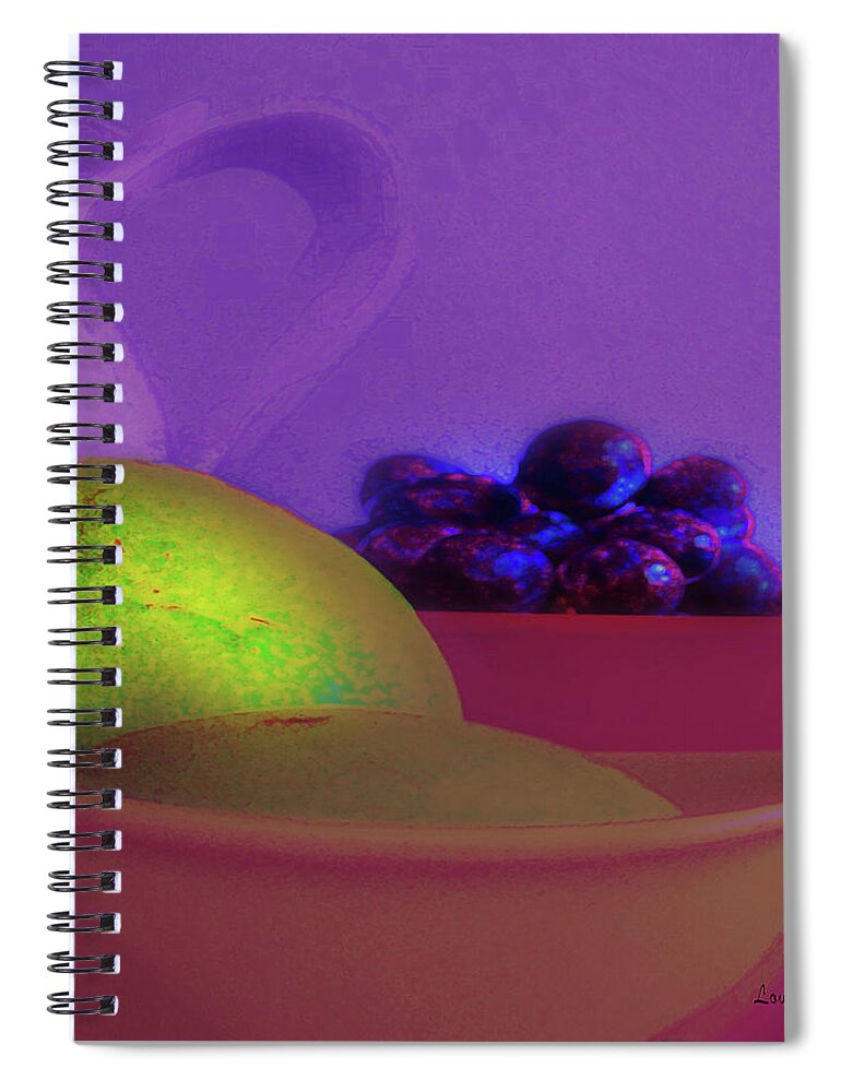 Art Spiral Notebook featuring the digital art Abstract Fruit Art 109 by Miss Pet Sitter