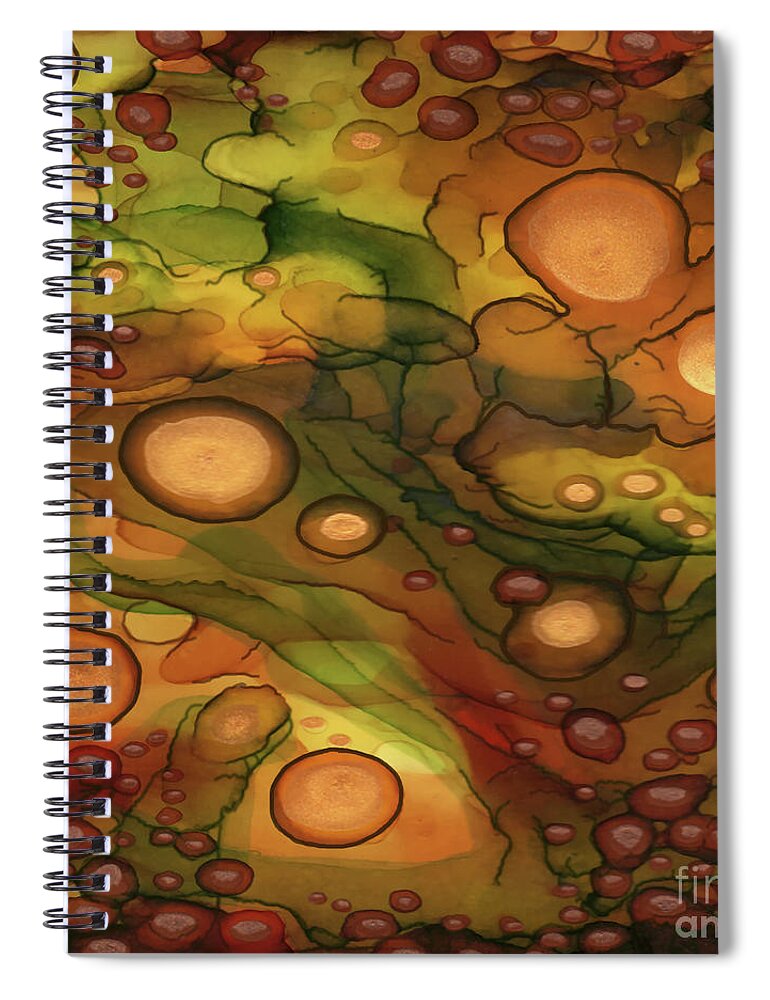 Abstract Spiral Notebook featuring the painting Abstract Ink 25 by Amy E Fraser