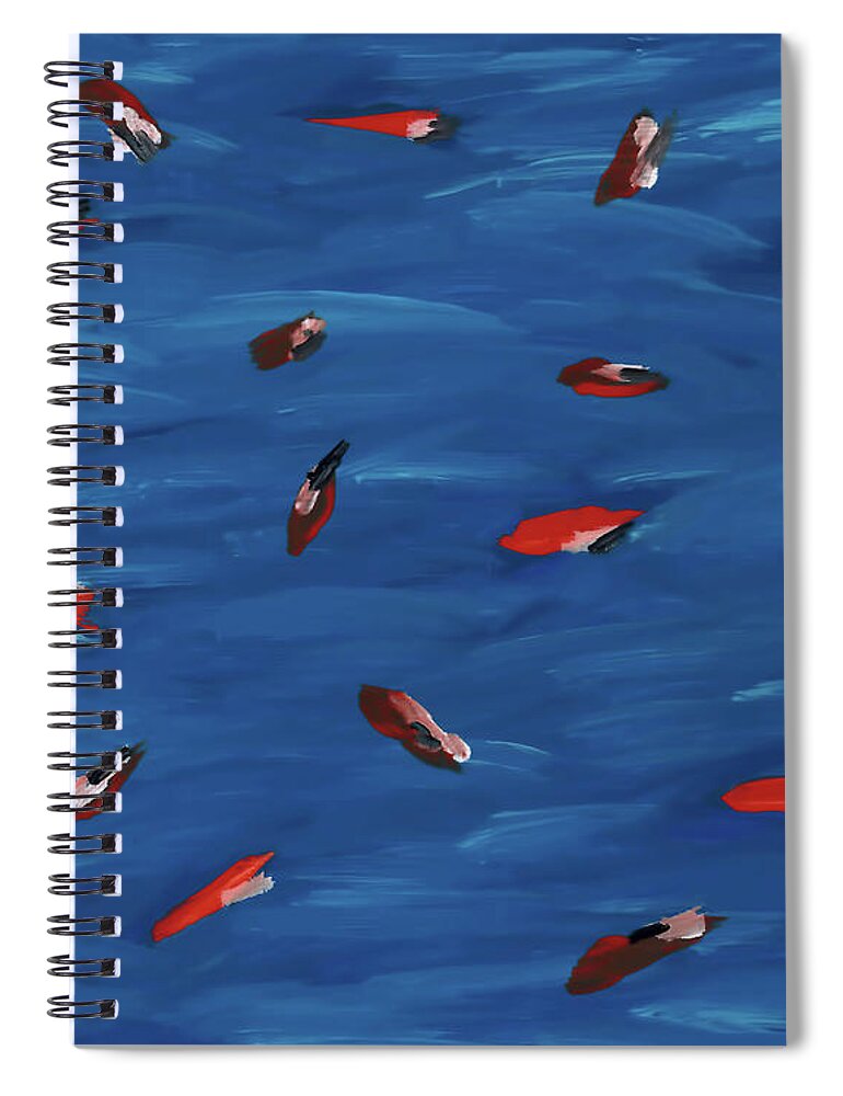 Fish Spiral Notebook featuring the painting Abstract Koi Pond by D Hackett