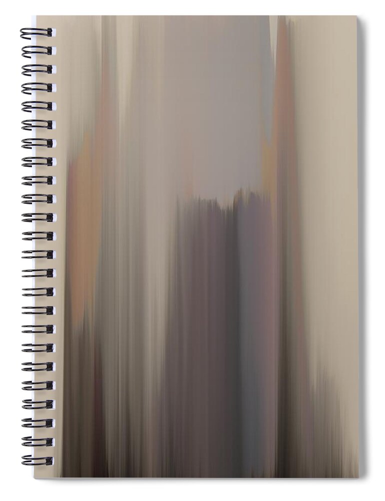 Abstract Spiral Notebook featuring the digital art Abstract landscape earth tones subtle pale blue 40 by Itsonlythemoon