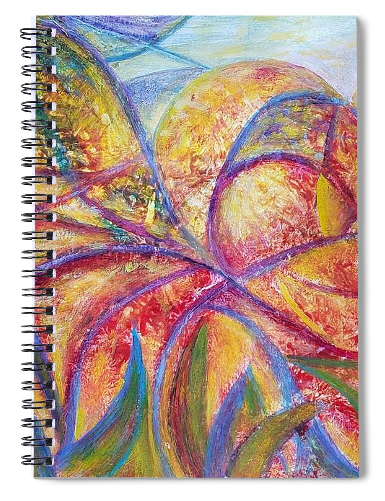 Landscape Spiral Notebook featuring the painting Abstract landscape III by Olga Malamud-Pavlovich
