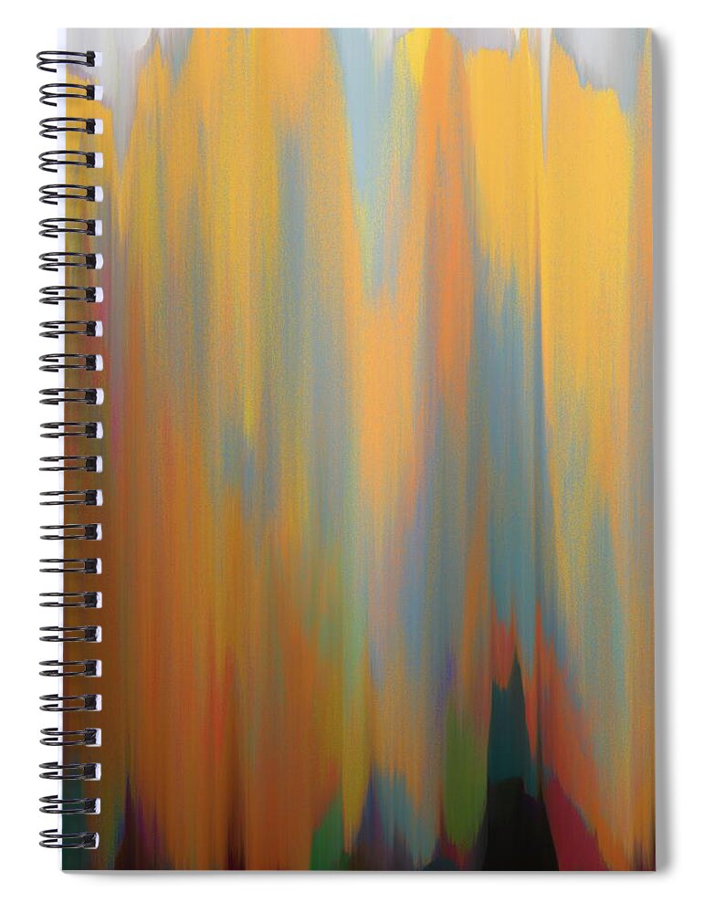 Abstract Spiral Notebook featuring the digital art Abstract Landscape Orange and Yellow by Itsonlythemoon -