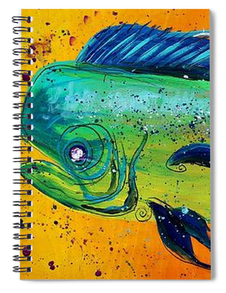 Fish Spiral Notebook featuring the painting Abstract Mahi Mahi by J Vincent Scarpace