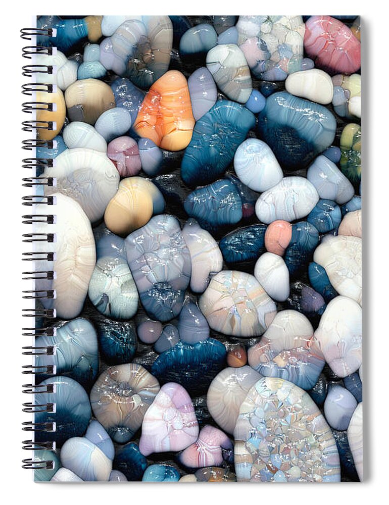 Photograph Spiral Notebook featuring the digital art Abstract Pebbles by Phil Perkins