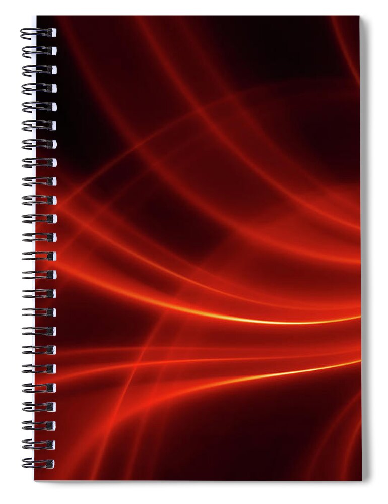 Three Dimensional Spiral Notebook featuring the photograph Abstract Red Dynamic Lines Backgrounds by Hh5800