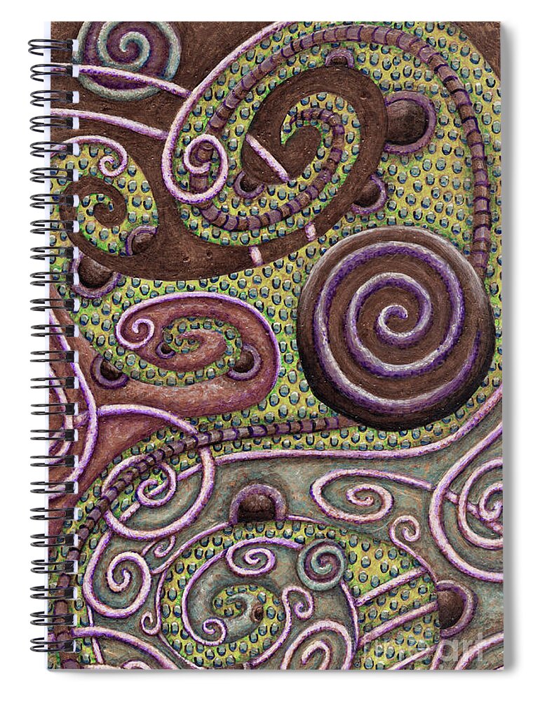 Whimsical Spiral Notebook featuring the painting Abstract Spiral 9 by Amy E Fraser