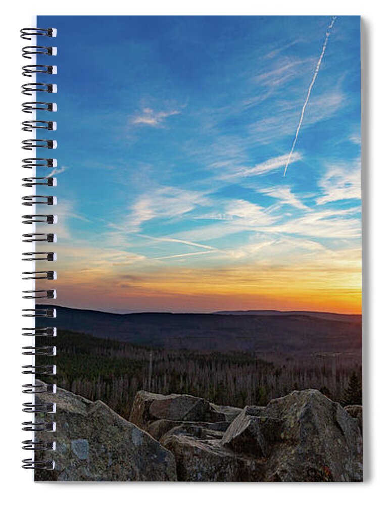 Nature Spiral Notebook featuring the photograph Achtermann Sunset, Harz by Andreas Levi
