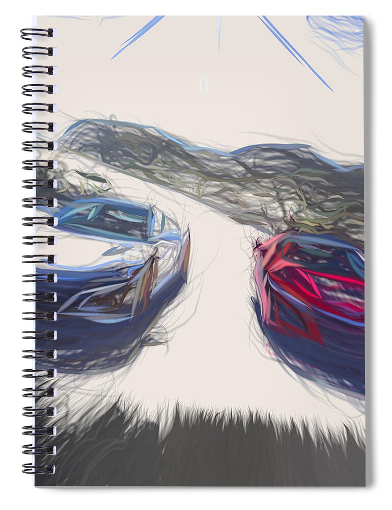 Wall Art Decor Spiral Notebook featuring the digital art Acura Nsx 21457 by CarsToon Concept