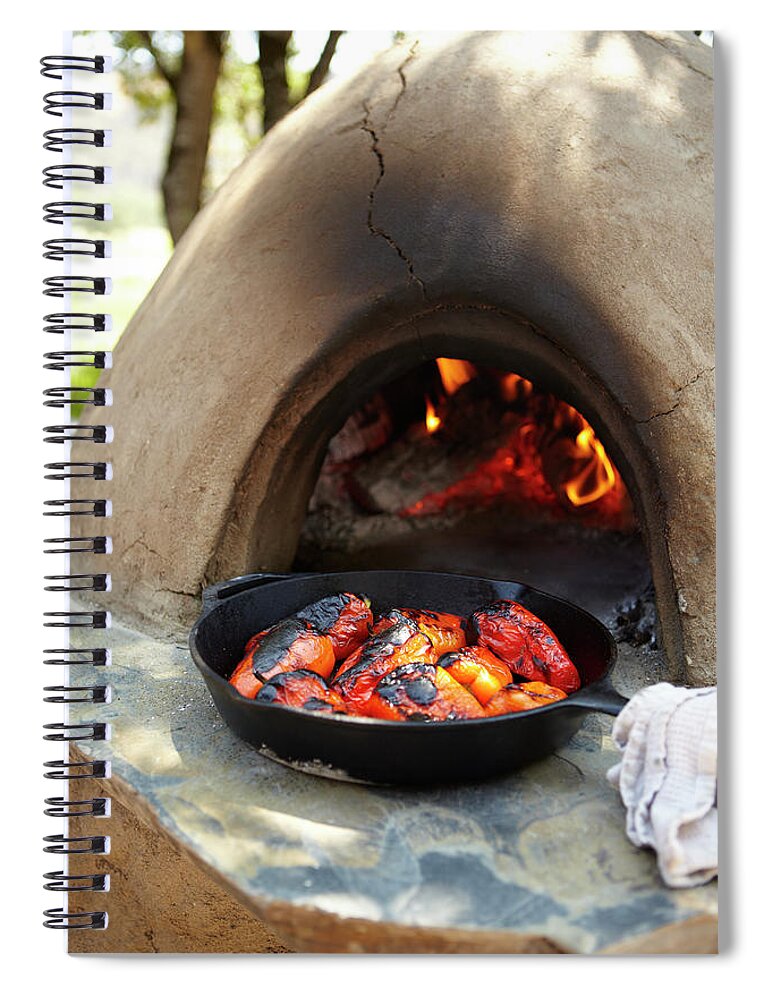 Outdoors Spiral Notebook featuring the photograph Adobe Roasted Bell Peppers by James Baigrie
