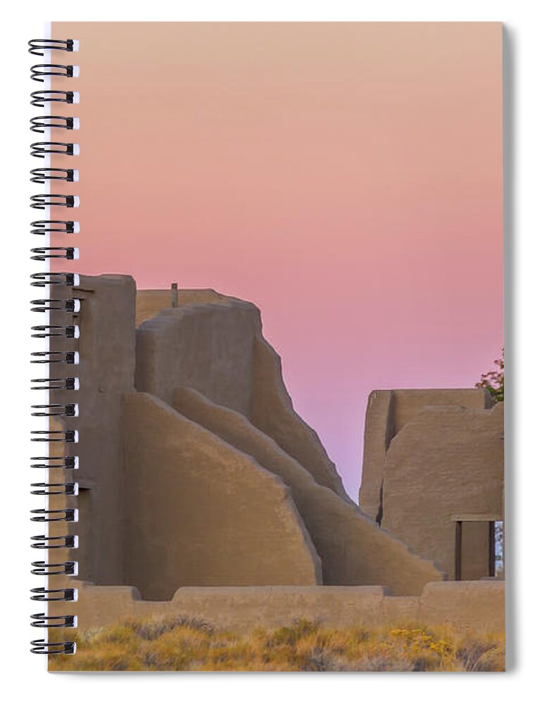 Landscape Spiral Notebook featuring the photograph Adobe Ruins After Sunset by Marc Crumpler