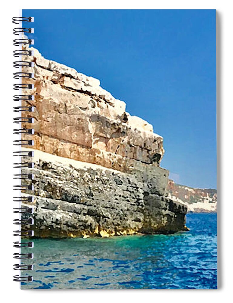 Adriatic Sea Spiral Notebook featuring the photograph Adriatic Cliffs by Tom Johnson
