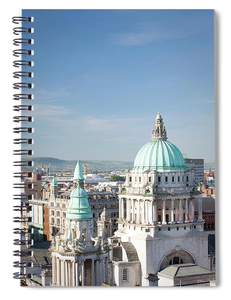 Belfast Spiral Notebook featuring the photograph Aerial View Of City Hall, Belfast by Richardwatson