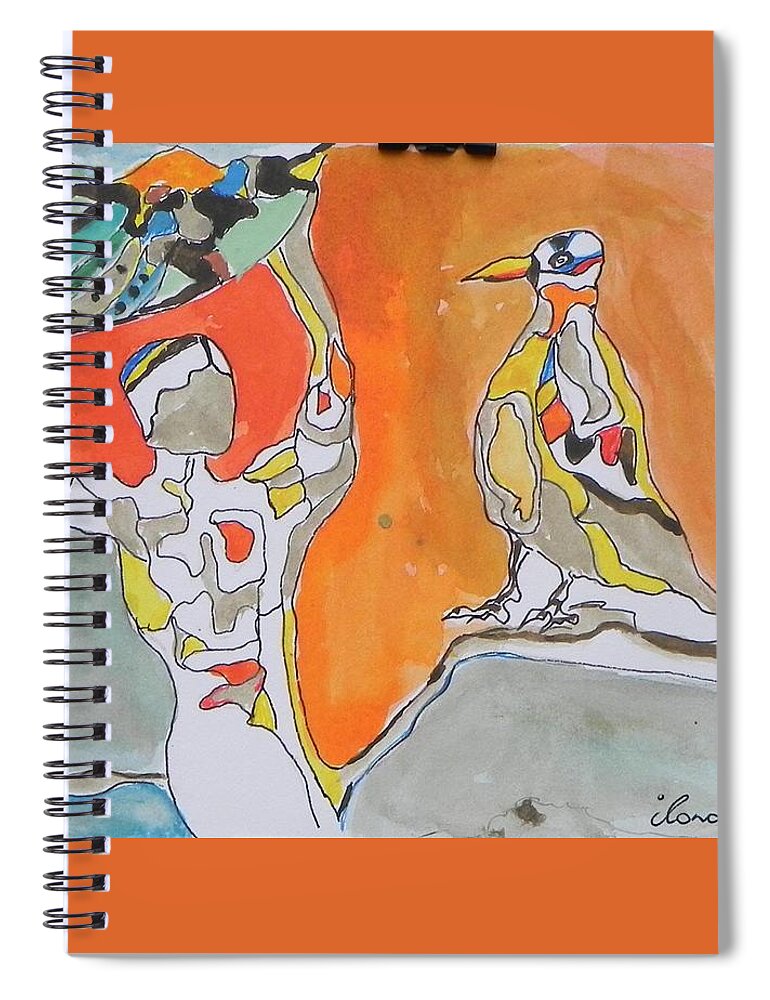Ethnic Spiral Notebook featuring the painting African story by Ilona Petzer