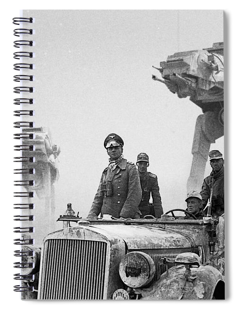 Scifi Spiral Notebook featuring the digital art Afrikakorps Rommel by Andrea Gatti