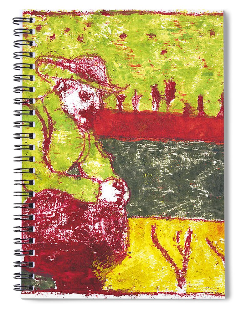 Painting Spiral Notebook featuring the painting After Billy Childish Painting OTD 34 by Edgeworth Johnstone